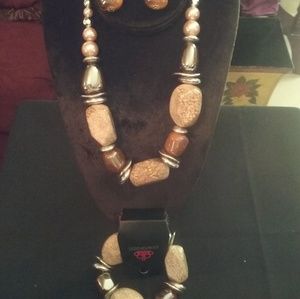 Necklace earrings and bracelet set
